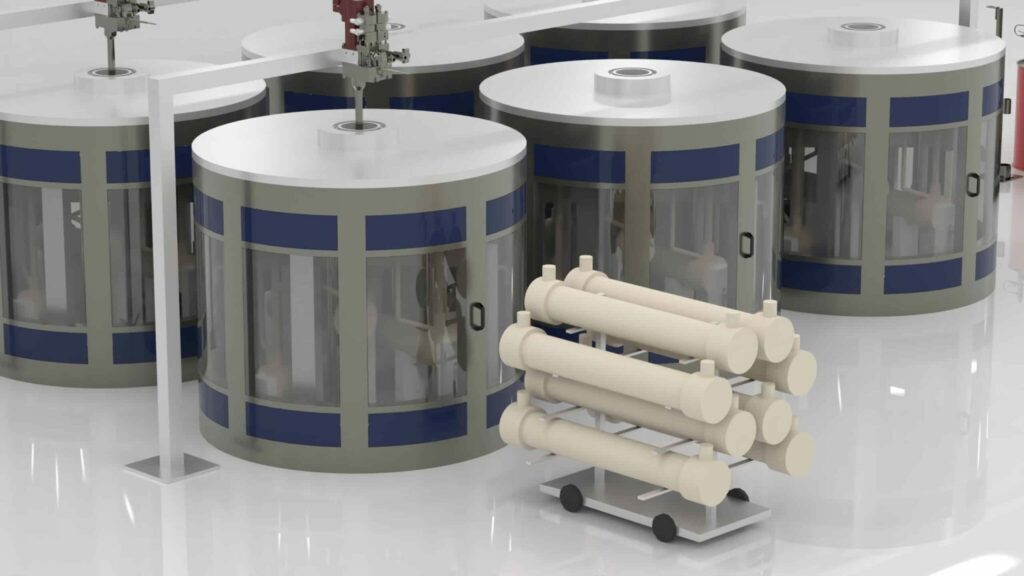 Große Zentrifuge für Faserverguss der Wasserfilter.